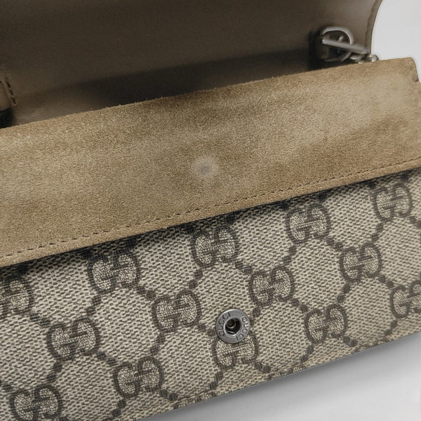 Dionysus Super Mini Monogram Coated Canvas Beige