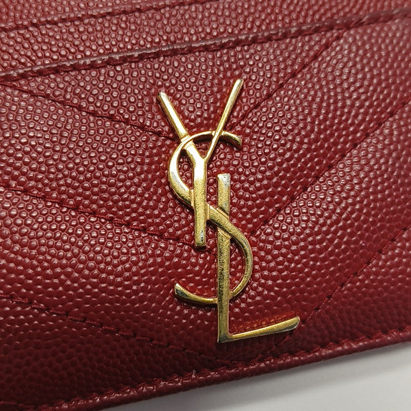 MONOGRAM Quilted Calfskin Red Card Holder
