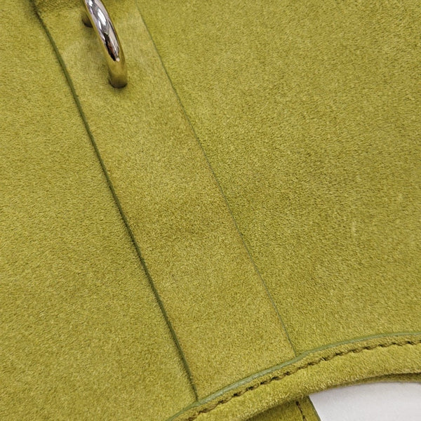 Suede Top Handle Bag Green