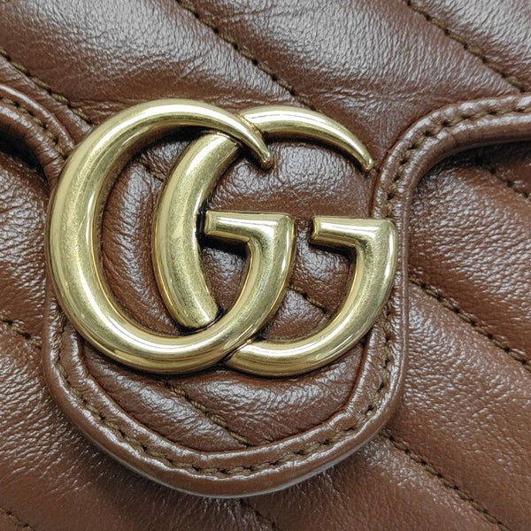 GG Marmont Mini Quilted Calfskin Brown