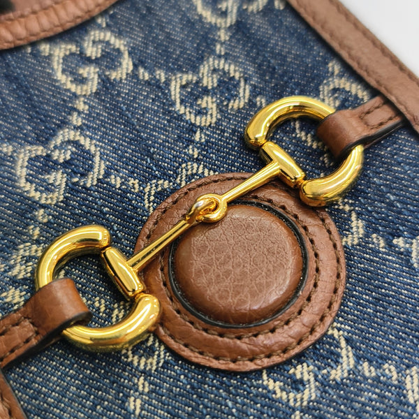 Horsebit 1955 Mini Monogram Denim Blue