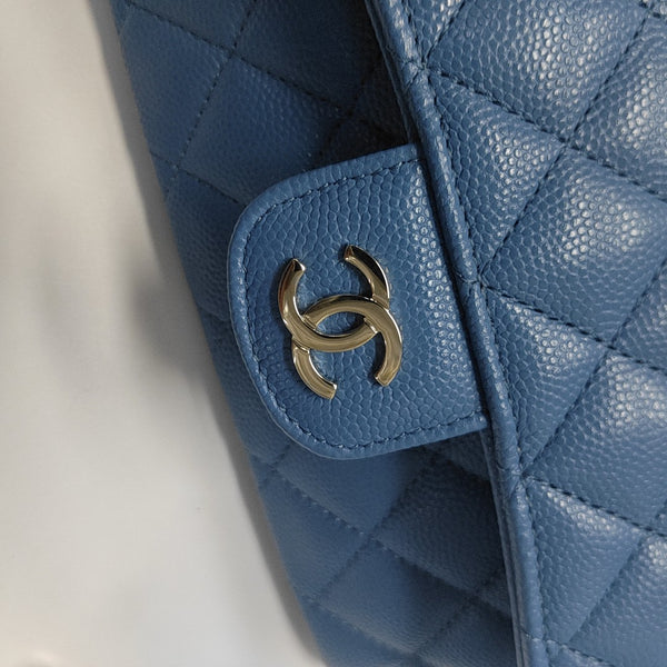 Quilted Grained Calfskin Blue