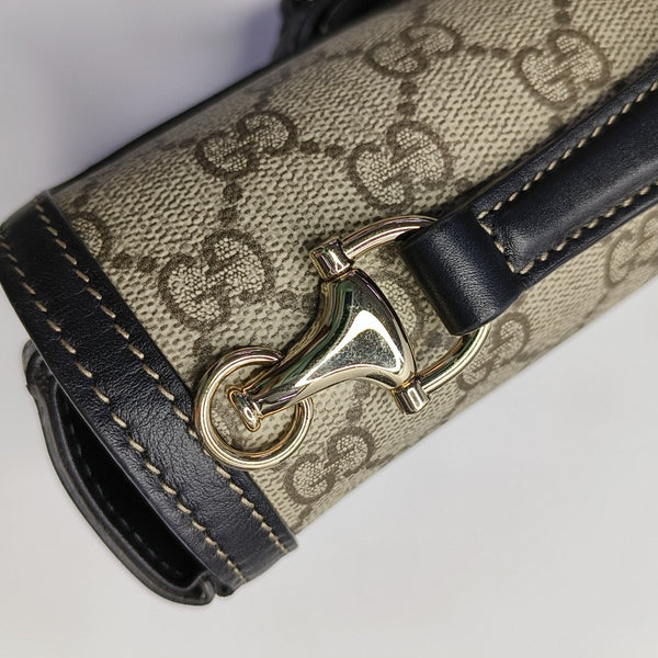 Horsebit 1955 Small Monogram Coated Canvas Beige