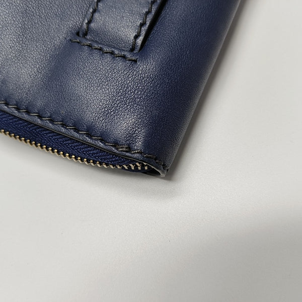 J'adior Calfskin Blue Wallet
