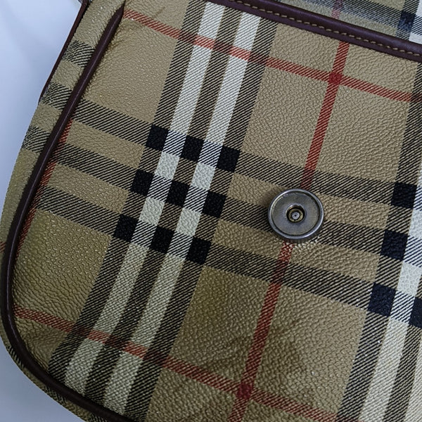 Coated Canvas Shoulder Bag Beige