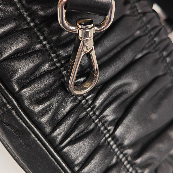 Quilted Lambskin Shoulder Bag Black