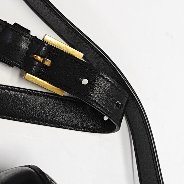 Quilted Lambskin Shoulder Bag Black