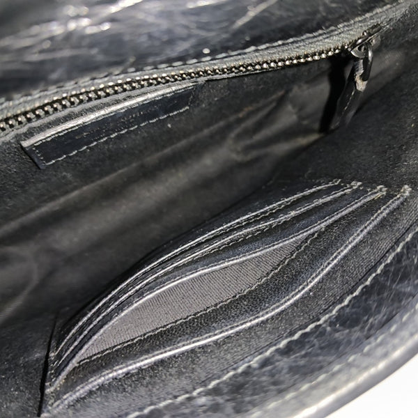 NIKI Mini Chevron Calfskin Black