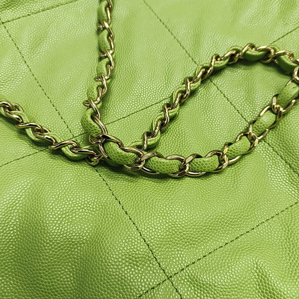 CHANEL 22 Small Quilted Calfskin Green