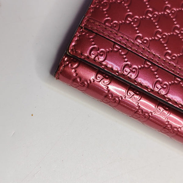 Monogram Patent Leather Wallet Pink