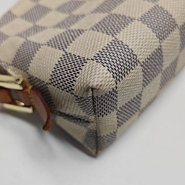 COSMETIC PM Damier Azur Coated Canvas White