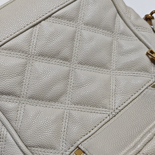 80'S VANITY Quilted Calfskin White