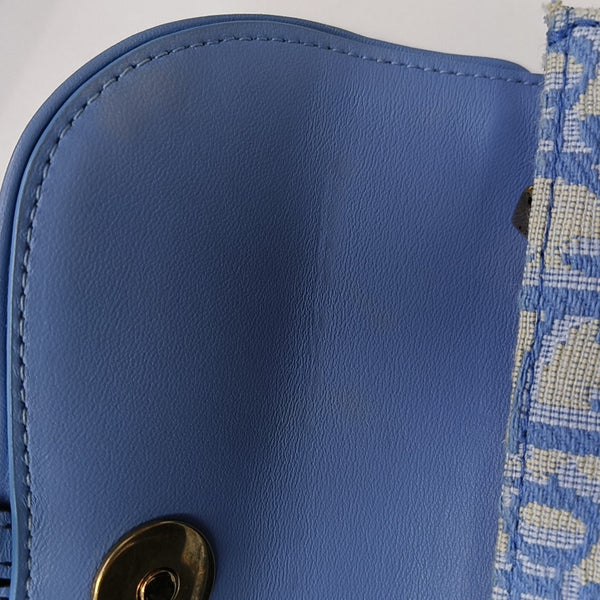 Saddle Mini Oblique Canvas Blue