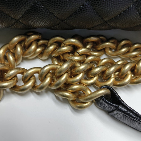 BOY CHANEL Small Quilted Grained Calfskin Black