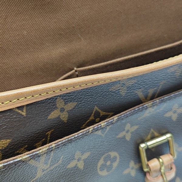 SOLOGNE PM Monogram Coated Canvas Brown