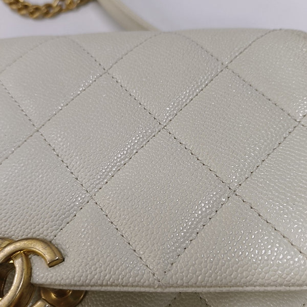 WOC Quilted Grained Calfskin White