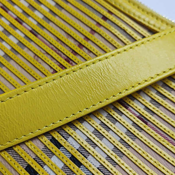 Coated Canvas Top Handle Bag Yellow