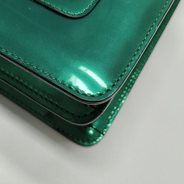 SERPENTI FOREVER Medium Patent Leather Green