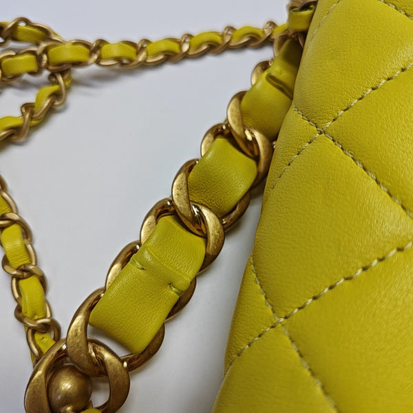 Quilted Calfskin Shoulder Bag Yellow
