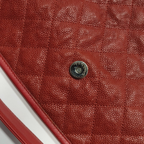 Quilted Grained Calfskin Red
