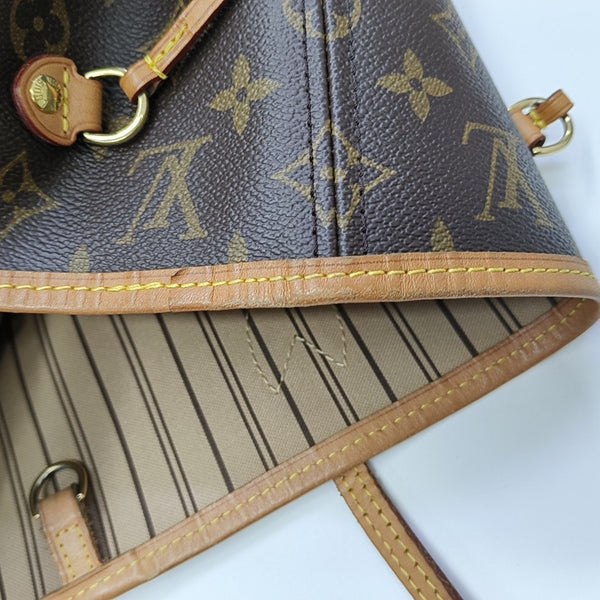 NEVERFULL MM Monogram Coated Canvas Brown