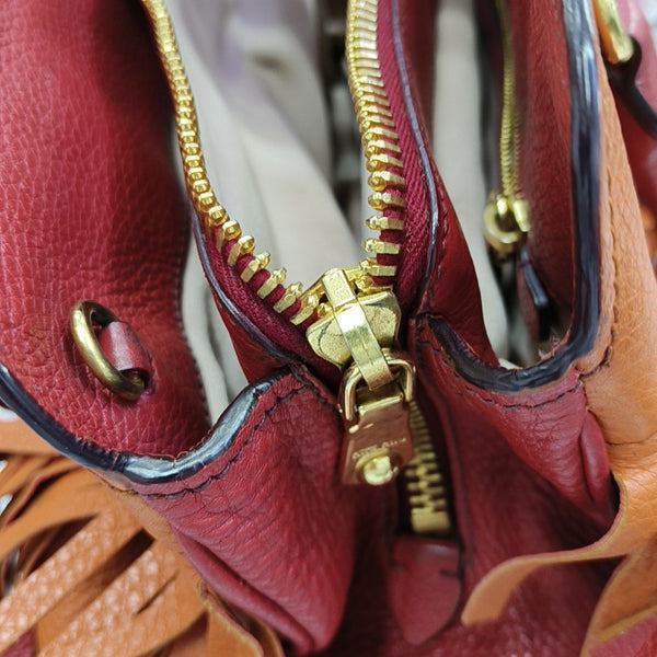 Leather Shoulder Bag Orange