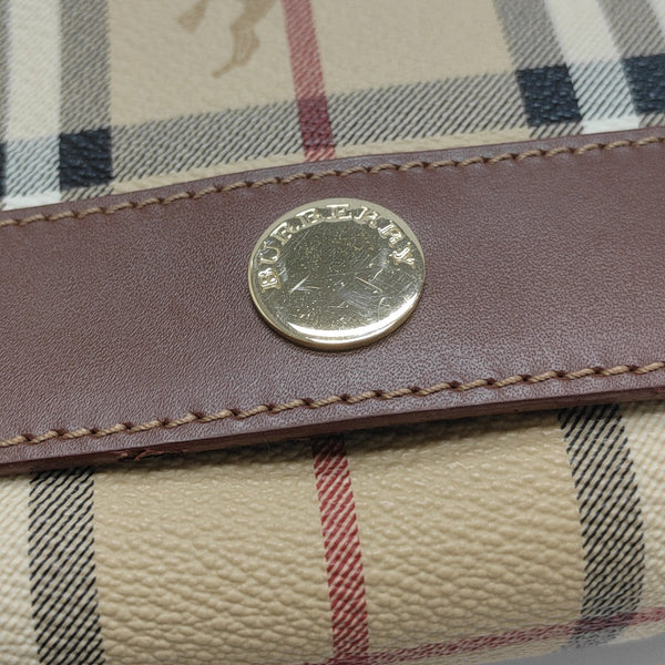 Coated Canvas Top Handle Bag Brown