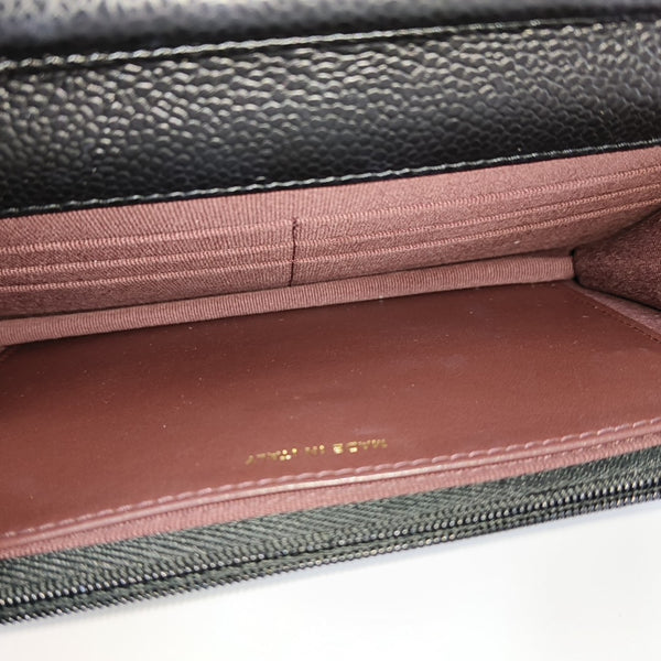 WOC Quilted Grained Calfskin Black