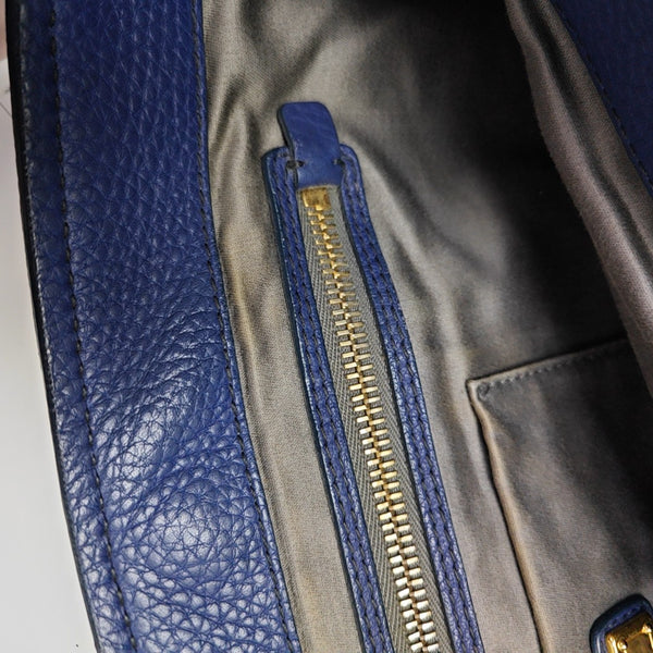 Calfskin Shoulder Bag Blue