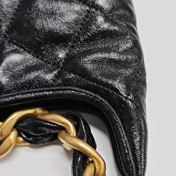 24A Large Quilted Lambskin Black