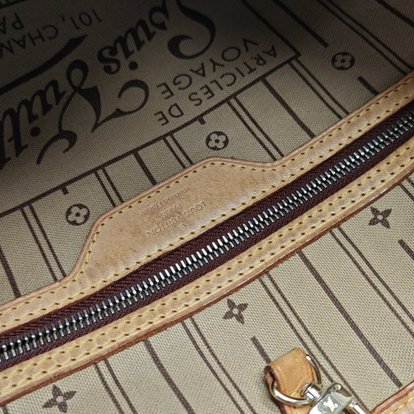 NEVERFULL MM Monogram Coated Canvas Brown