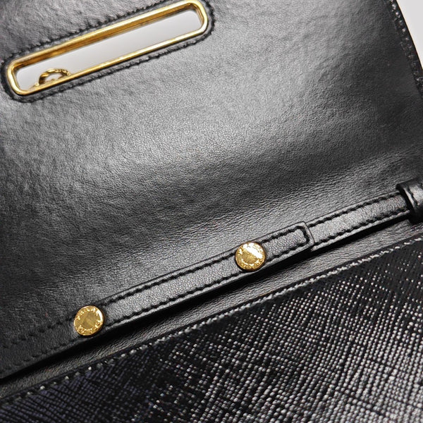 Saffiano Calfskin Shoulder Bag Black