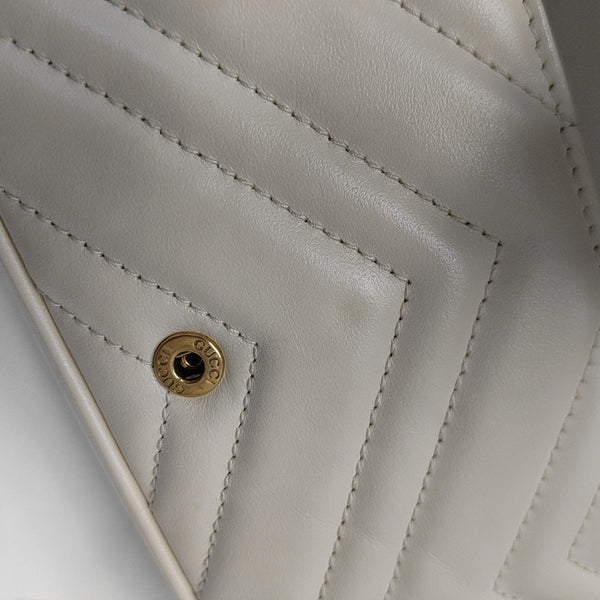 GG Marmont Mini Quilted Calfskin White