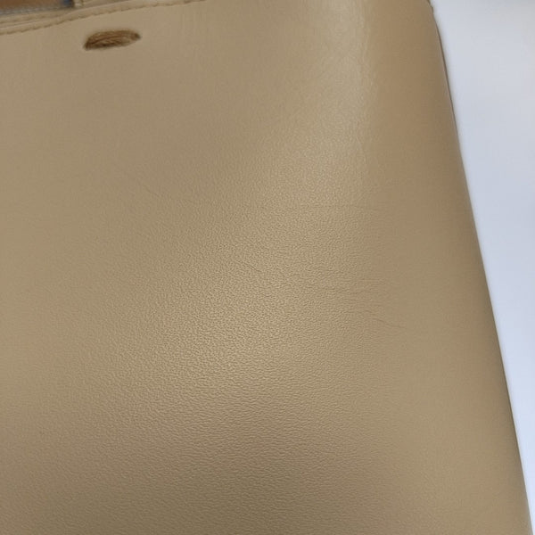 Leather Tote Bag Beige