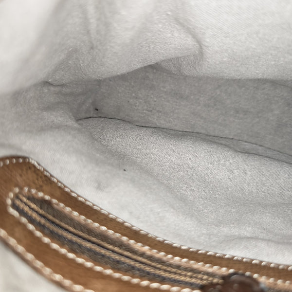 Calfskin Top Handle Bag Brown