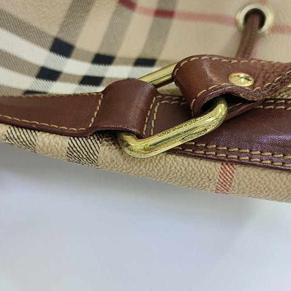 Coated Canvas Bucket Bag Beige