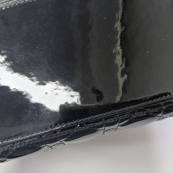 Lady Dior Medium Cannage Patent Leather Black