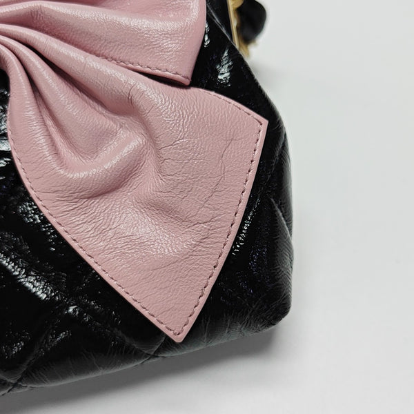 Quilted Patent Leather Black