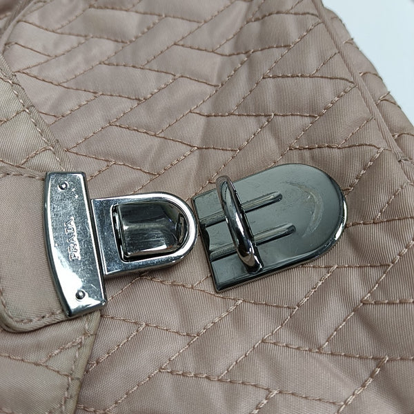 Quilted Nylon Shoulder Bag Pink