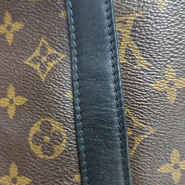 KEEPALL 55 Monogram Coated Canvas Brown