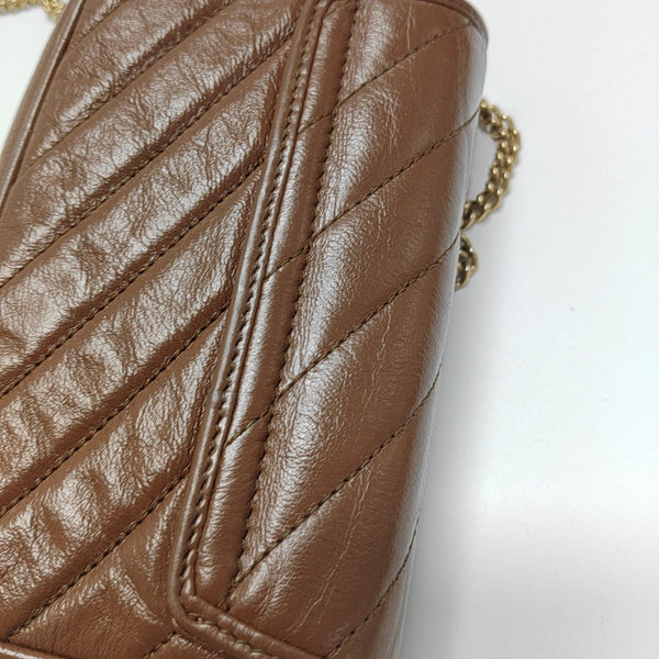 GG Marmont Mini Quilted Calfskin Brown