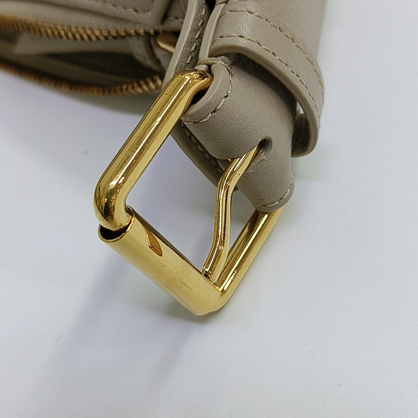 Cannage Calfskin Shoulder Bag Medium Beige