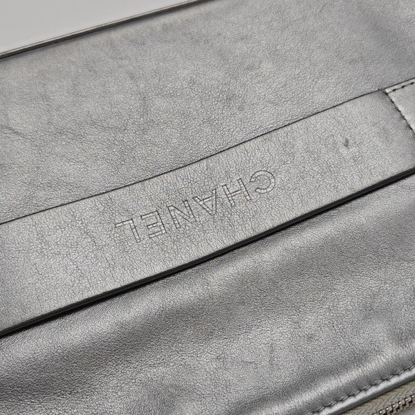 Calfskin Clutch Silver