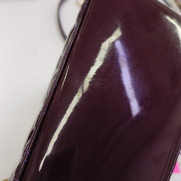 Lady Dior Medium Cannage Patent Leather Purple