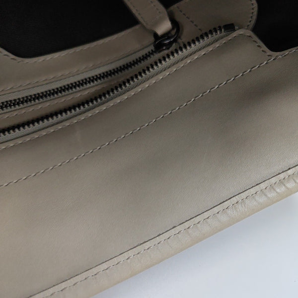 Coated Canvas Top Handle Bag Gray