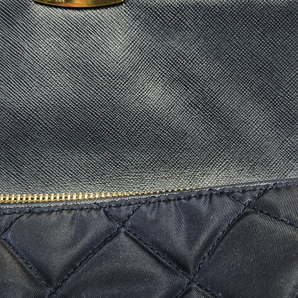 Quilted Nylon Shoulder Bag Blue