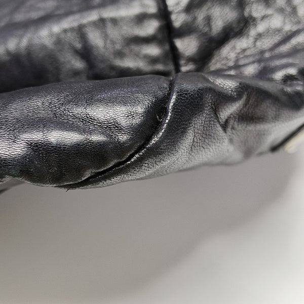 Lambskin Top Handle Bag Black