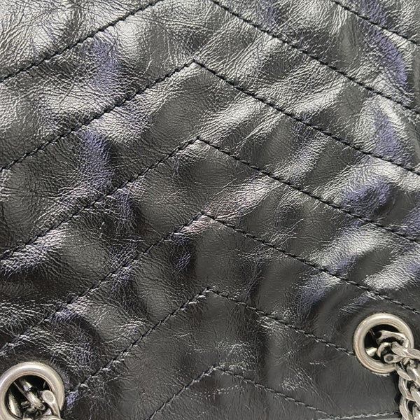 NIKI Small Chevron Calfskin Black