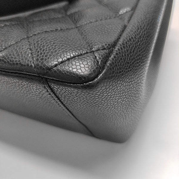 CHANEL GST Large Quilted Grained Calfskin Black