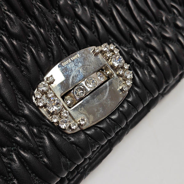 Crystal Quilted Lambskin Black